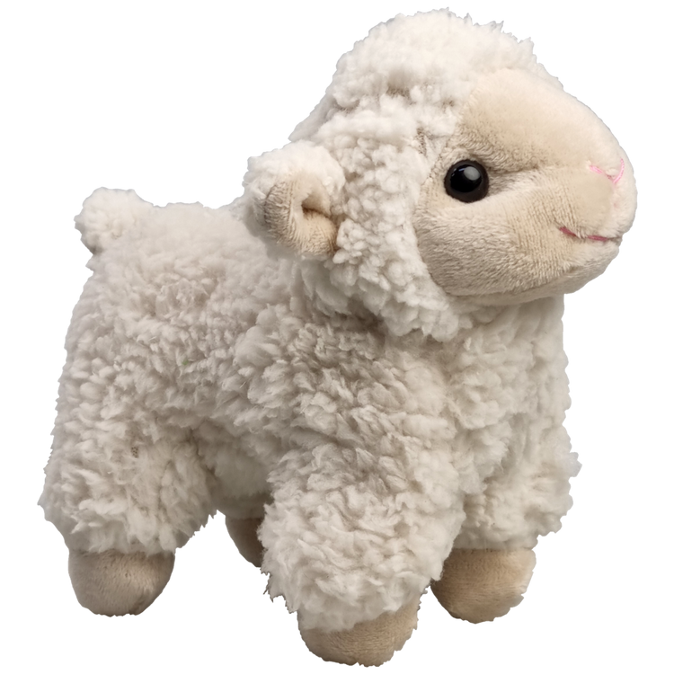Peluche agneau wollie 14 cm. pied beige