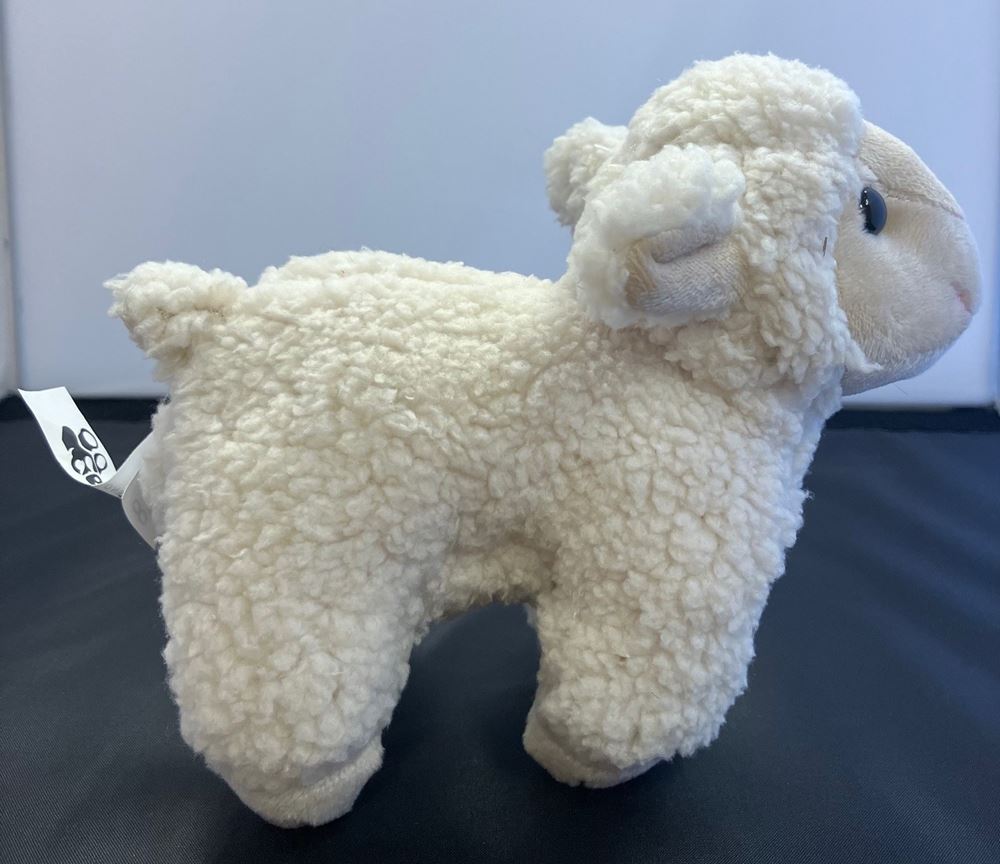 Peluche agneau wollie 14 cm. pied beige