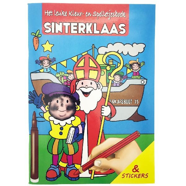 Basic Sinterklaas Color Game Book avec autocollants A4