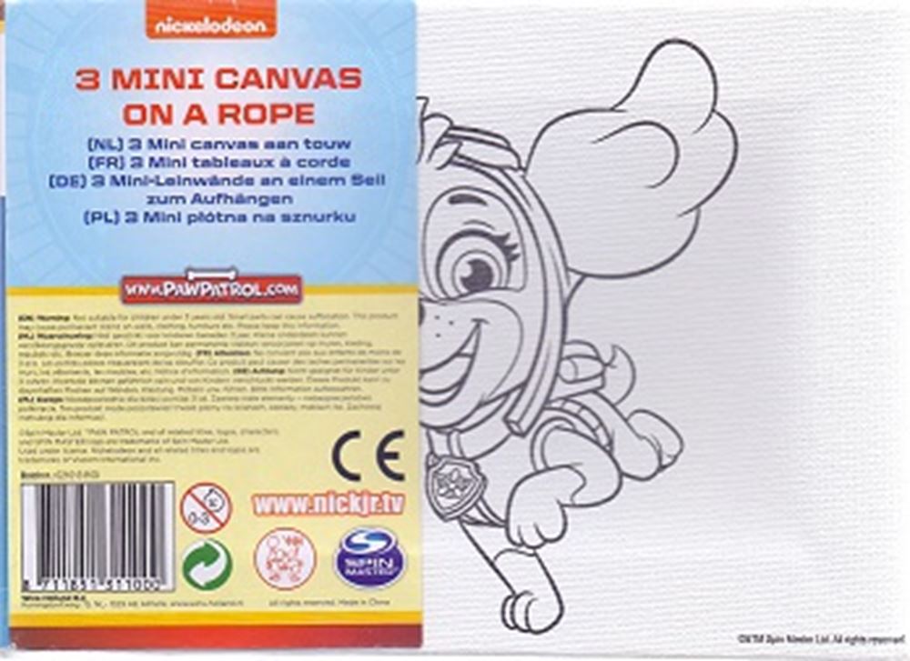 Paw Patrol 3 mini toile sur corde. (12 pièces