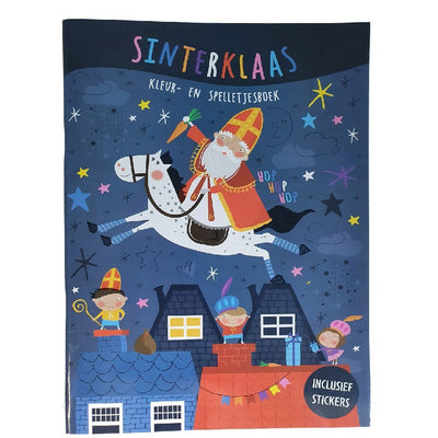Basic Sinterklaas Color Games Book + autocollants