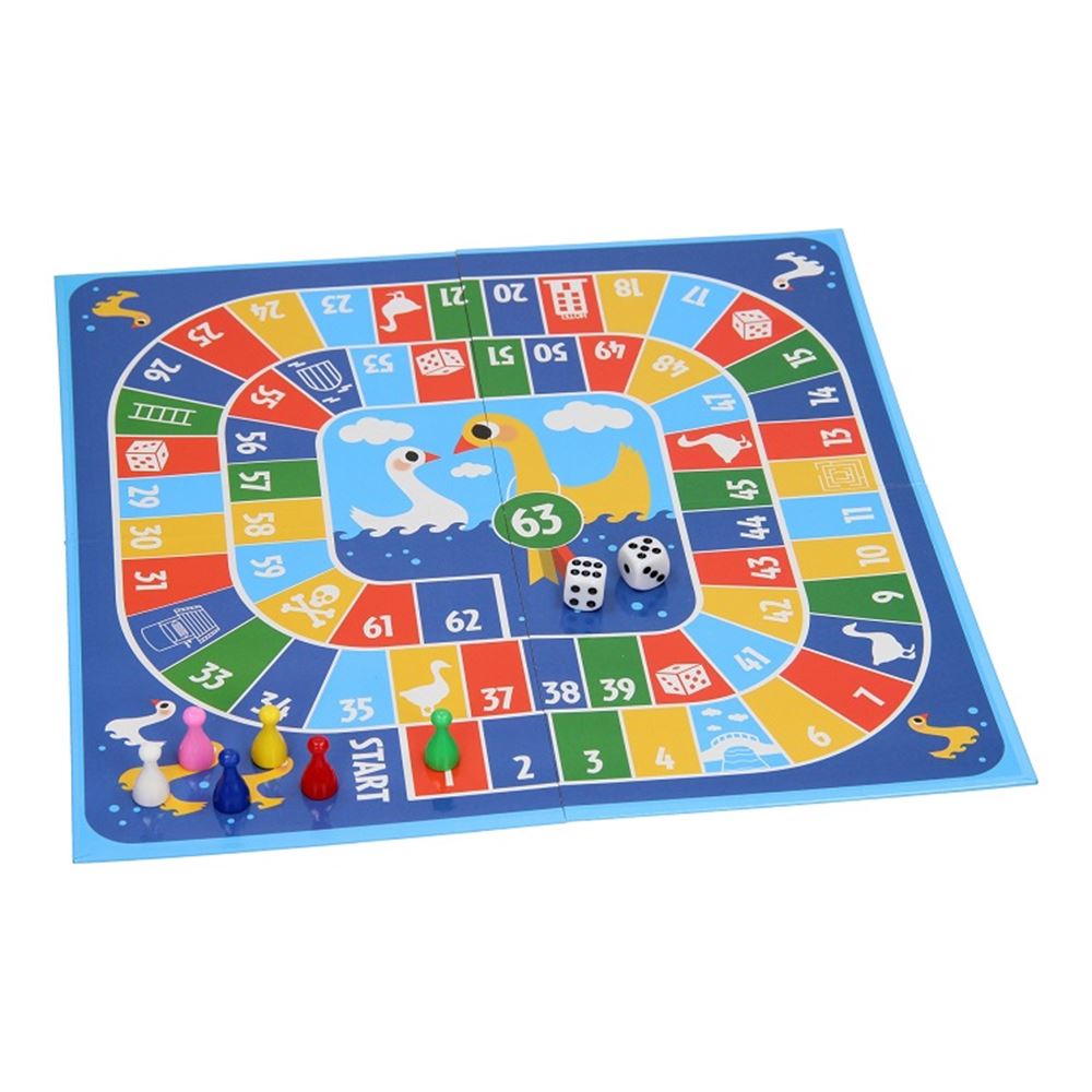Jeu de société 2 en 1, plateau d'oie et ludo