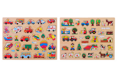 Ferme de puzzle en bois de goujons XL