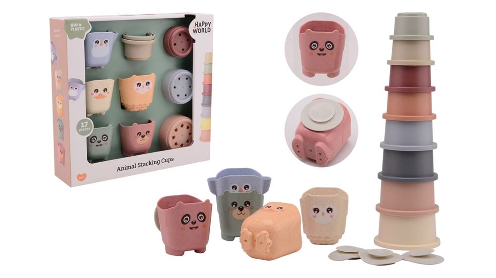 Johntoy Happy World Bio Stapelemmer et Bathbekers