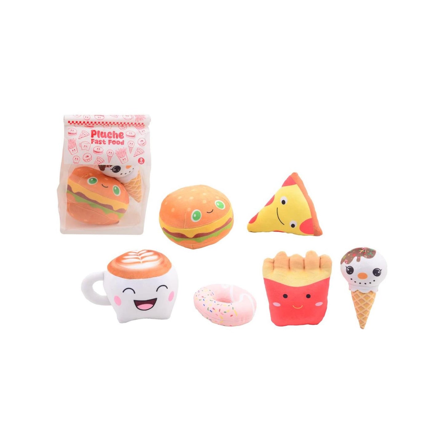 Johntoy peluche fast food - 2 pcs
