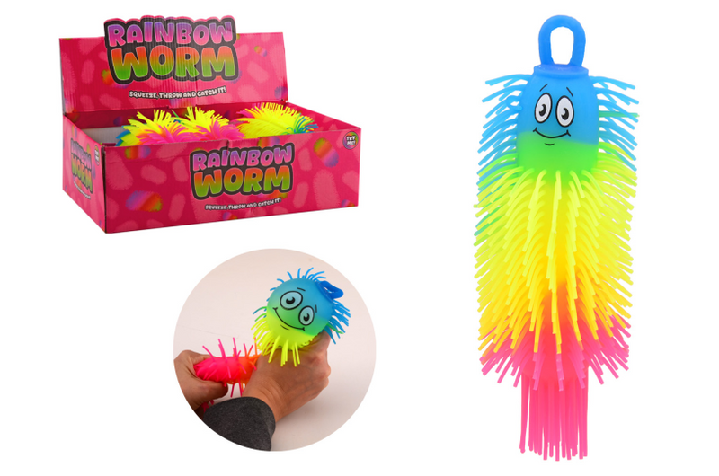Ver pelucheux multicolore Johntoy - 21cm