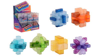 Johntoy puzzle cérébral 3D couleur transparente