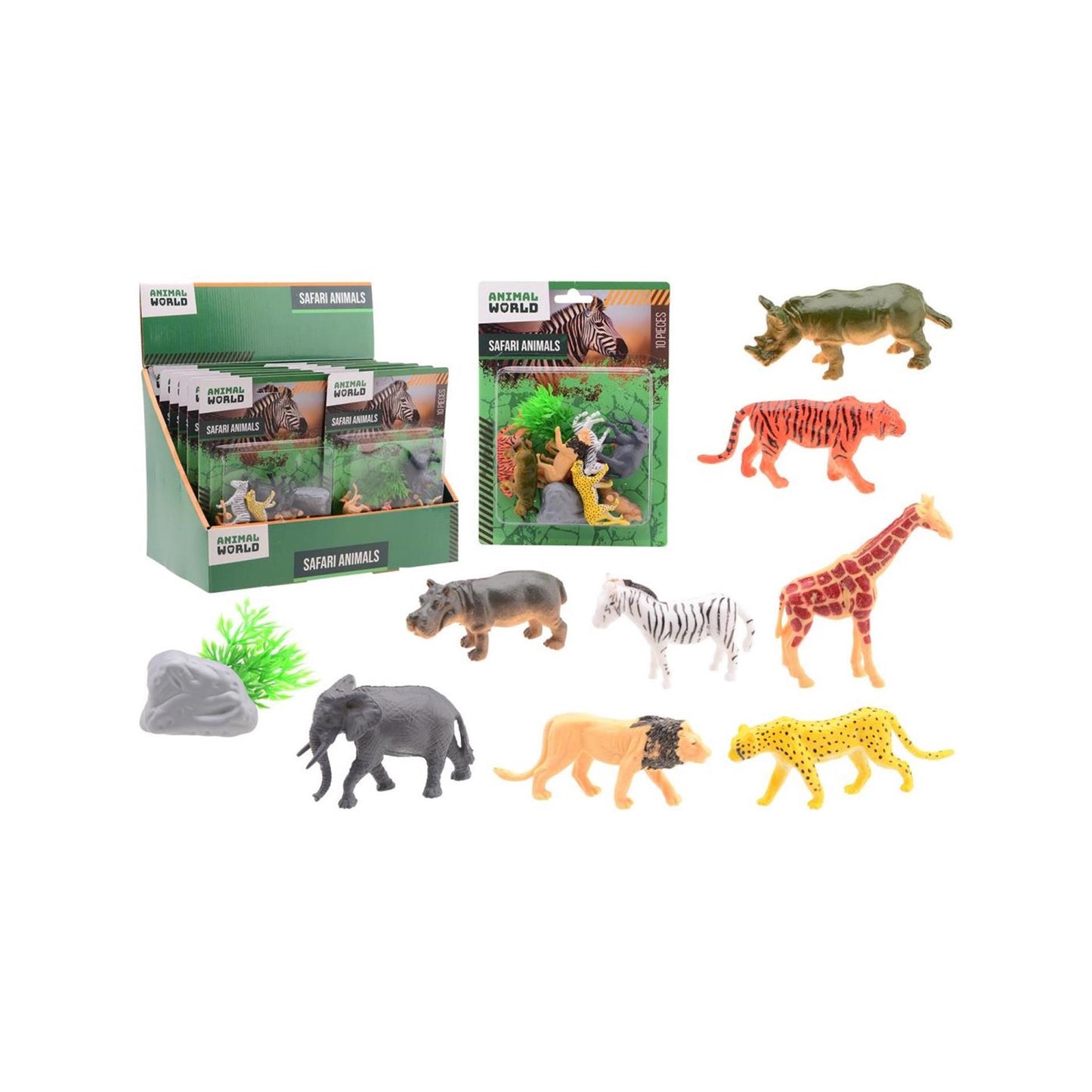 Johntoy jeu d'animaux sauvages 10 pièces sur carte