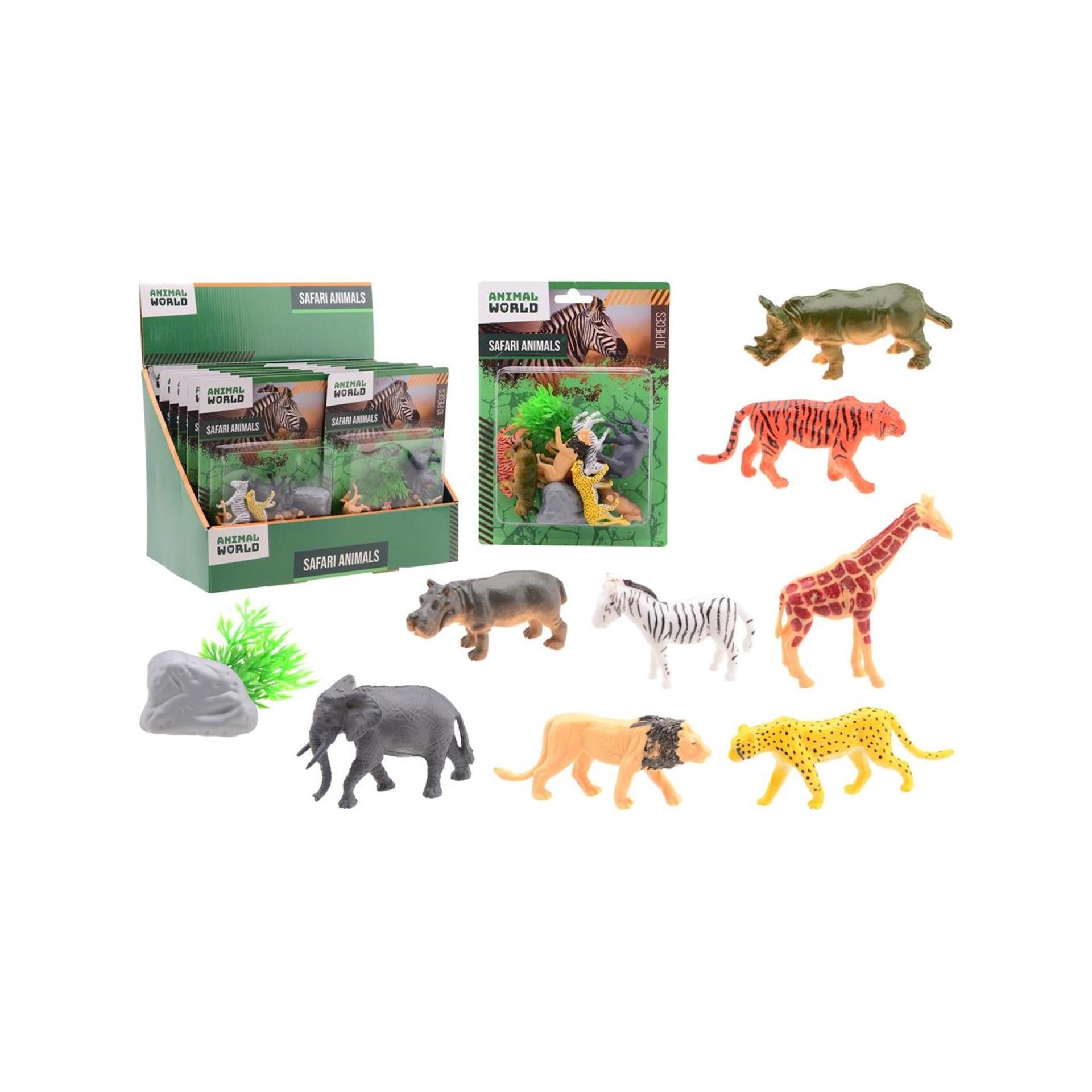Johntoy jeu d'animaux sauvages 10 pièces sur carte