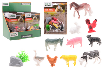 Johntoy animaux de la ferme jouer ensemble 12 pièces sur carte