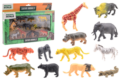 Johntoy ensemble de jeu d'animaux sauvages 12 pièces en boîte