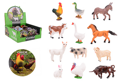 Johntoy présente des animaux de la ferme du monde animal, 12 assortis