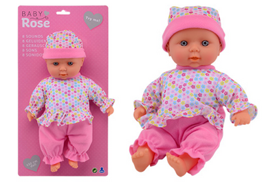 Baby Rose Baby Doll avec des sons, 30 cm.