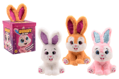Johntoy peluche lapin surprise dans une boîte