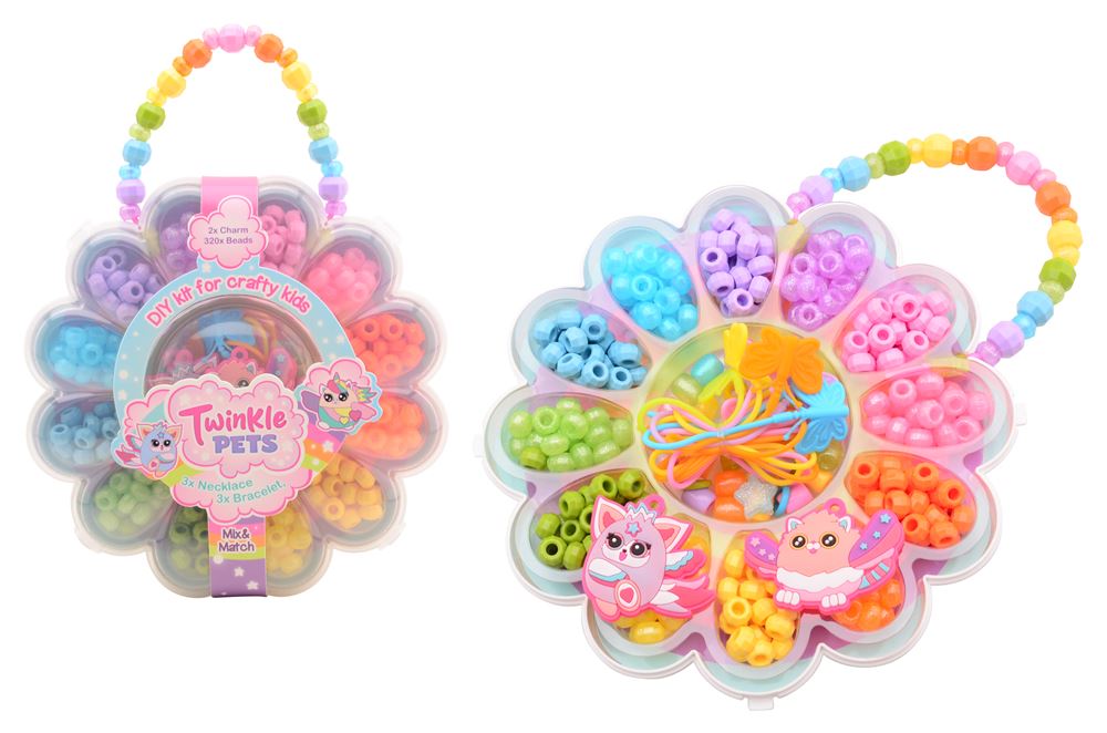 Johntoy twinkle pets - ensemble de perles dans une boîte à fleurs