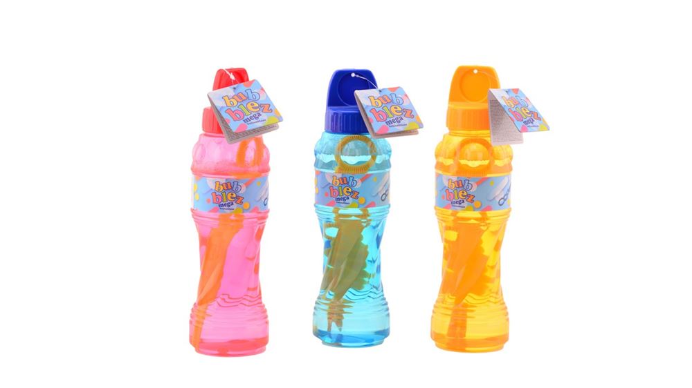 Bouteille d'un litre soufflant des bulles Johntoy (3 ass.)