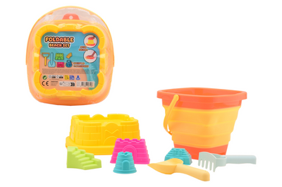 Seau de plage pliable avec accessoires