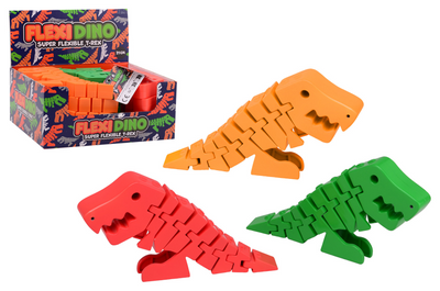 Jouet dinosaure Johntoy flexible t-rex 21 cm multicolore.
