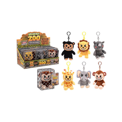 Johntoy peluche animal en cage 6 assortis