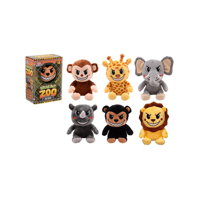 Johntoy peluche animal xl en boite 6 assortis