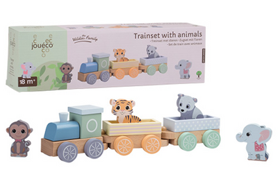 Joueco Wooden Train Animaux sauvages