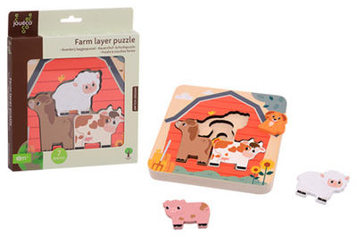 Joueco Wooden Layer Puzzle Farm, 7e.