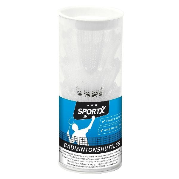 Sportx 3 Badmintonshuttles blanc