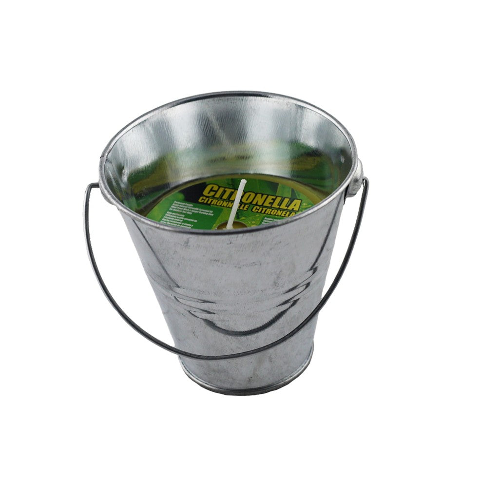 Bougie de base de la citronnelle dans un seau en métal 9 cm