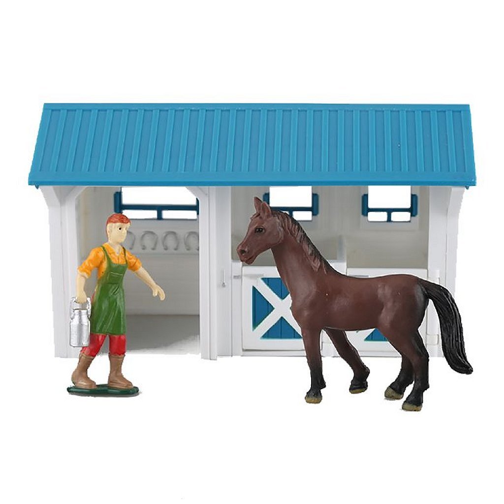Farm néerlandais Hollandais Ferme Écurie avec silhouette et cheval