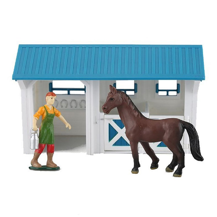 Farm néerlandais Hollandais Ferme Écurie avec silhouette et cheval