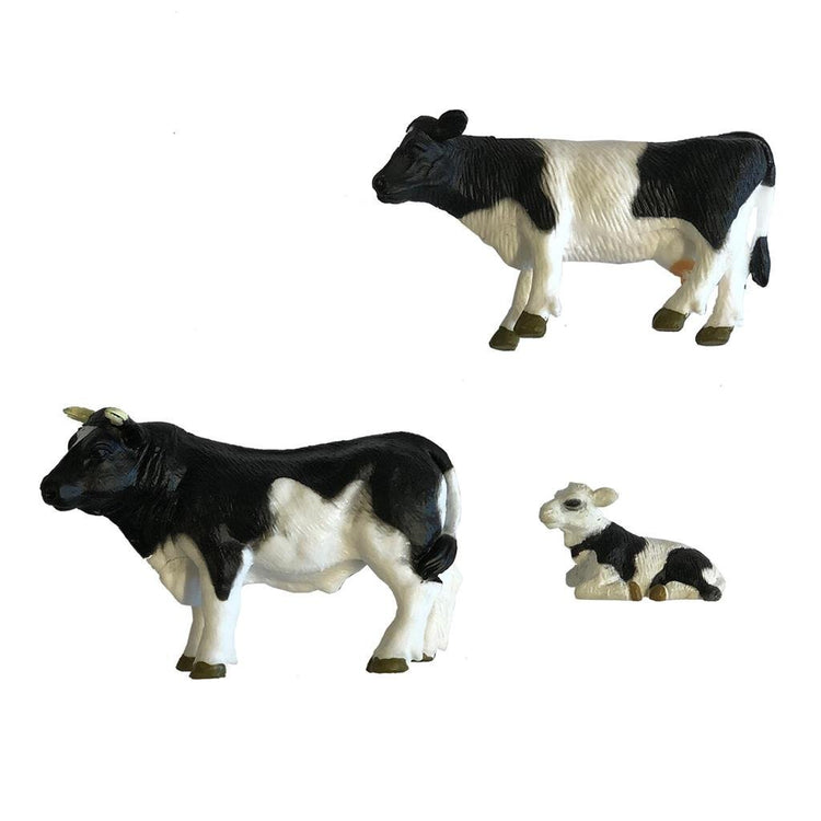 Taureau hollandais de ferme hollandaise avec vache et mollet