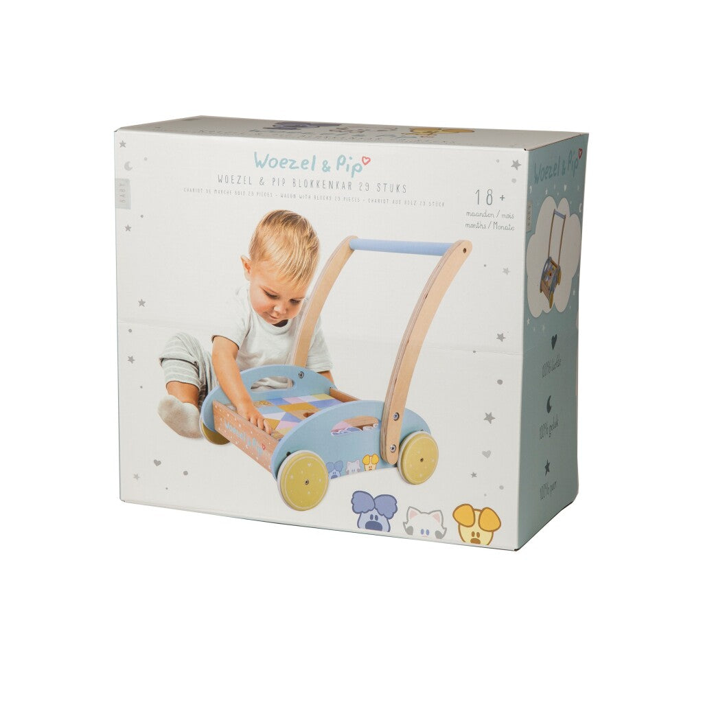 Toys Rubo et chariot en blocs en bois Pip 27x35x36 cm