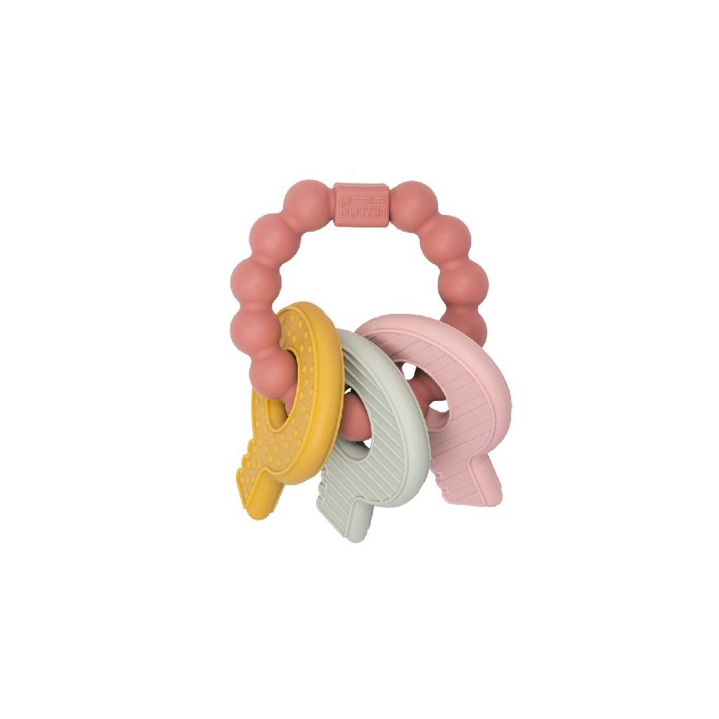 Little néerlandais bijtring silicone keybos rose