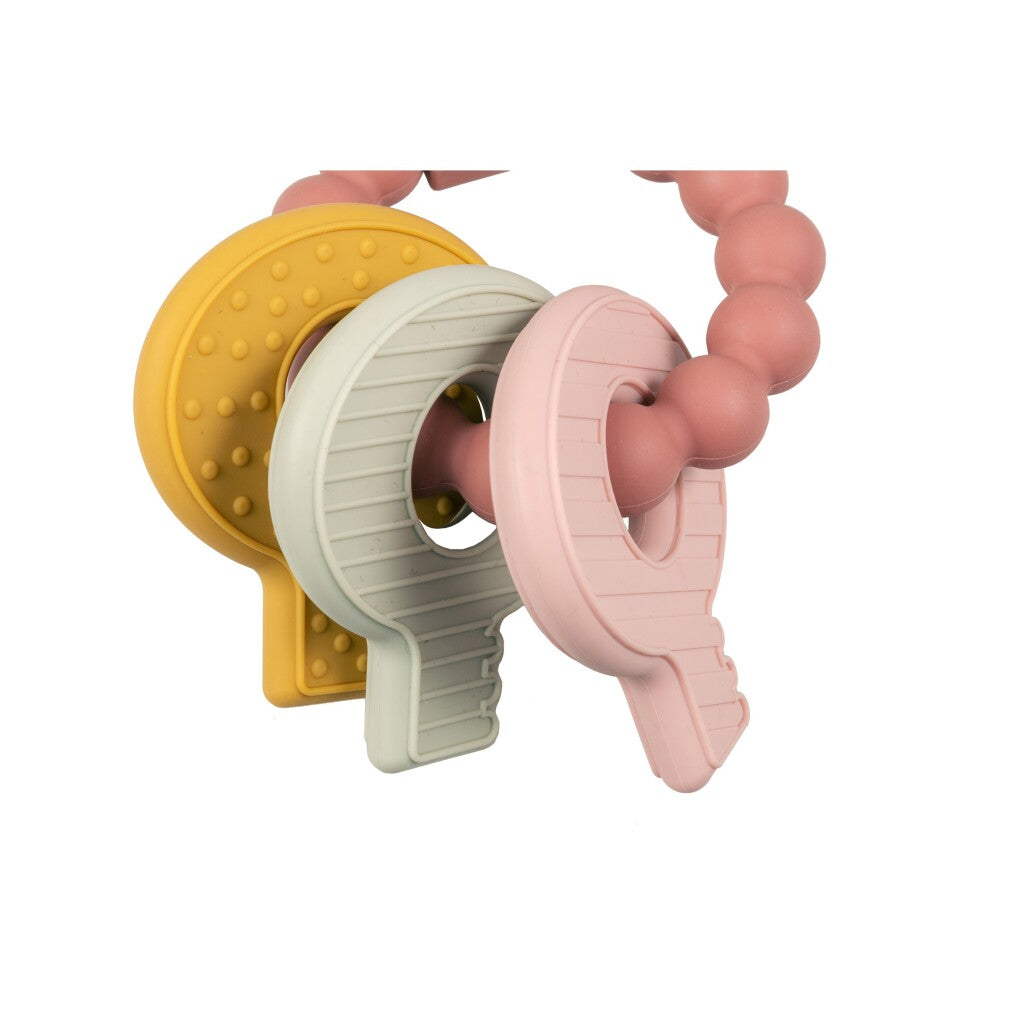 Little néerlandais bijtring silicone keybos rose