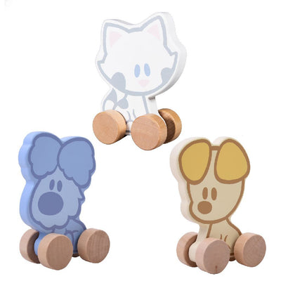 Woezel et Pip Rubo Toys figurines de roue en bois pour bébé assorties