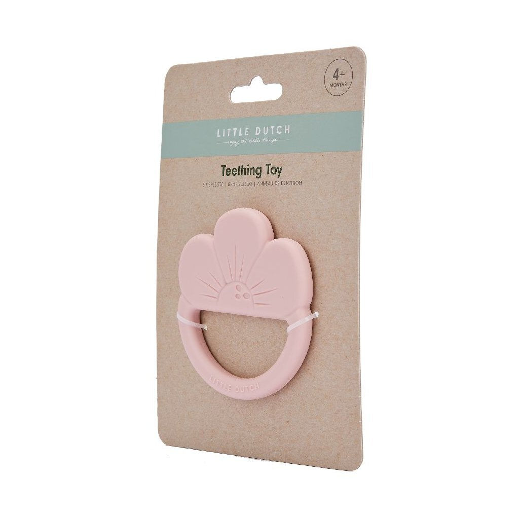 Petit anneau de dentition hollandais en silicone fleur rose