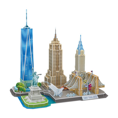 Puzzle 3D cubique fun city line New York City 123 pièces