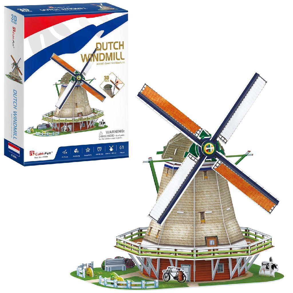 Fun cubic Fun Fun 3d Puzzle Dutch Windmolen 61 pièces