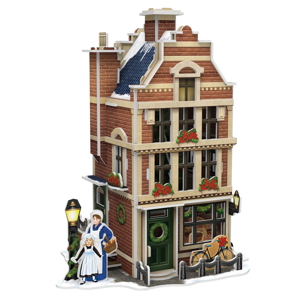 Fun cubic Fun Cubic Fun 3d Puzzle Hollands Huisje Winter Bakery + Light 65 Pieces