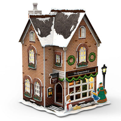 Fun cubic cubic fun 3d puzzle hollands huisje winter klompenMakerij + Light 53 pièces