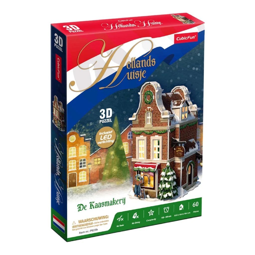 Fun cubic Fun Fun 3d Puzzle Dutch House Winter Cheese Shops + Light 60 Pieces