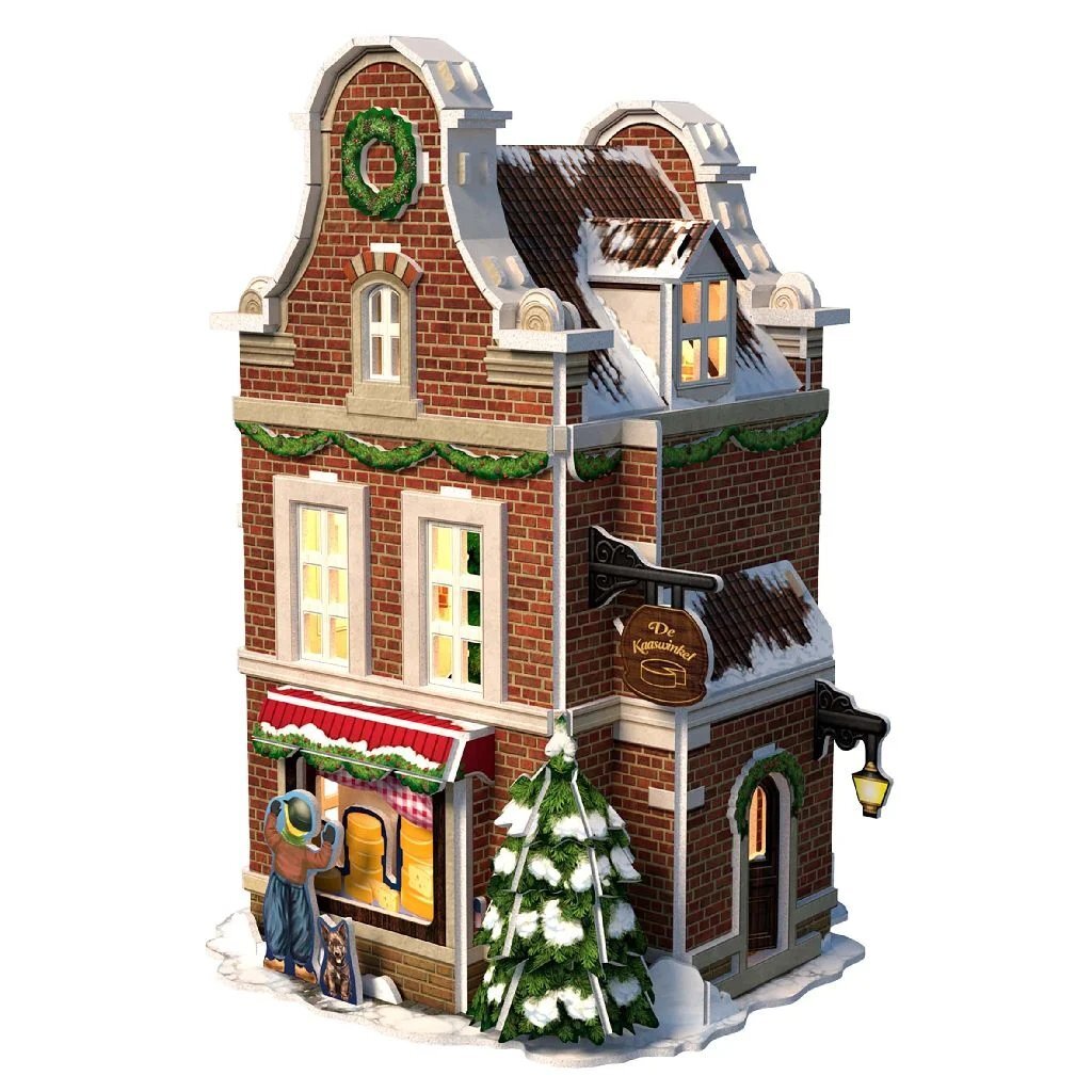 Fun cubic Fun Fun 3d Puzzle Dutch House Winter Cheese Shops + Light 60 Pieces