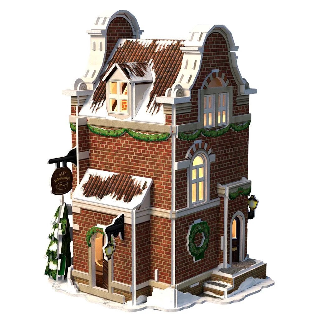 Fun cubic Fun Fun 3d Puzzle Dutch House Winter Cheese Shops + Light 60 Pieces