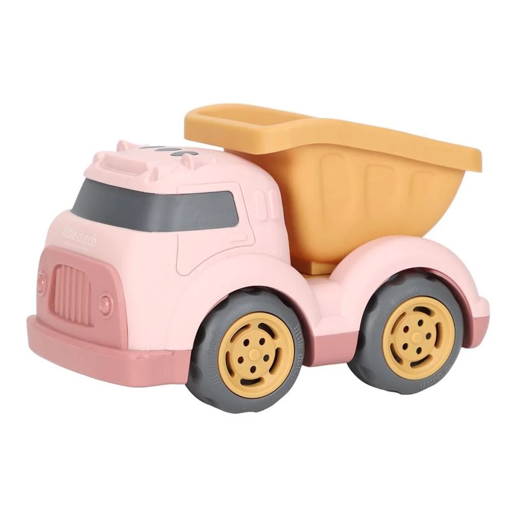 Petit camion de construction néerlandais rose, 17 cm