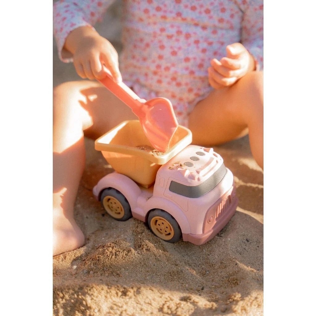 Petit camion de construction néerlandais rose, 17 cm