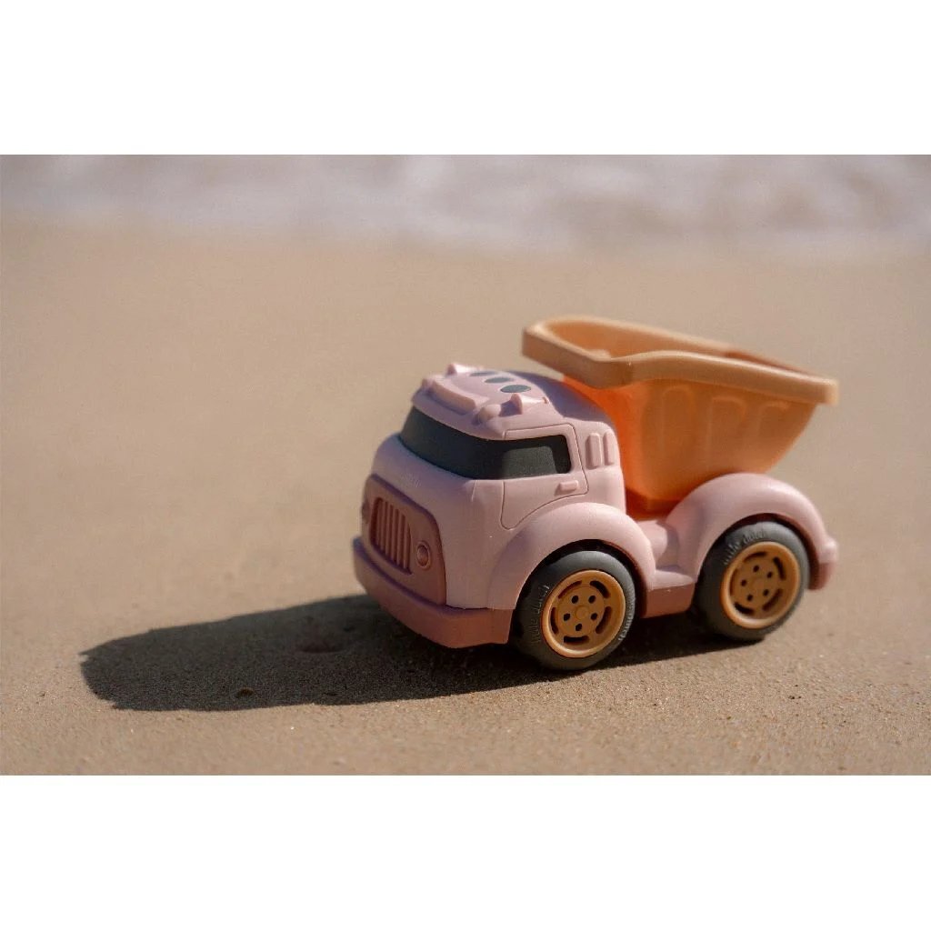 Petit camion de construction néerlandais rose, 17 cm