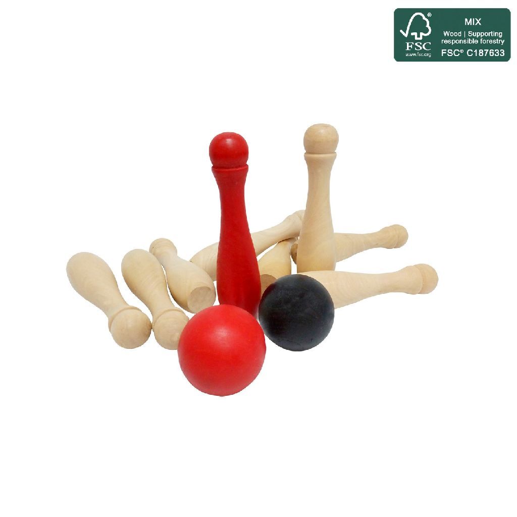 Jeu de jardin en plein air en bois de bowling