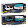 Pick-up moulé sous pression de collection de voitures de ville avec remorque à chevaux 1:50 assorti