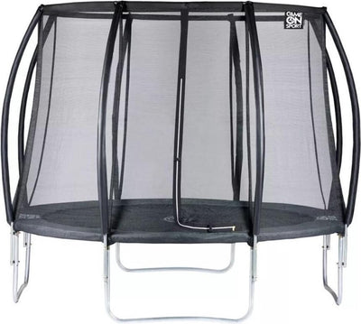 Jeu sur trampoline de sport ligne noire avec filet de sécurité 305 cm
