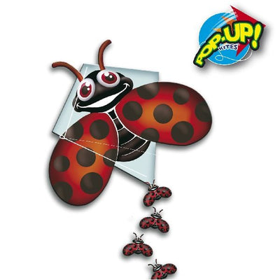 Cerf-volant losange pop-up coccinelle